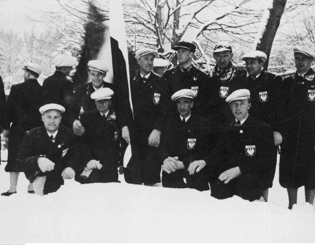 Stanisław Motyka Bronisław Czech Stanisław Marusarz Andrzej Marusarz Garmisch-Partenkirchen 1936