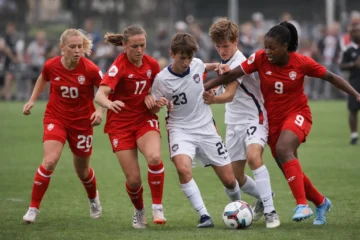 Damlandslag möter pojklag