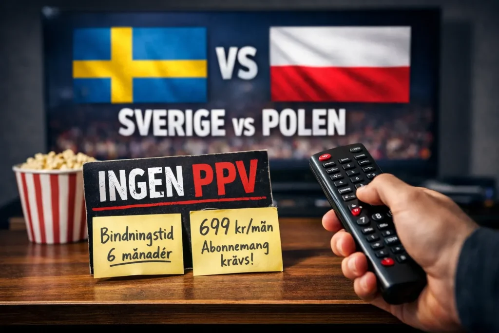 Sverige Polen vm-playoff Viaplay