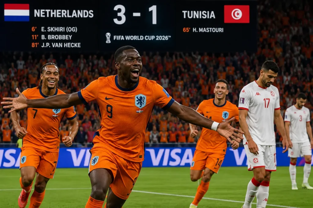 Nederländerna-Tunisien fotbolls-VM 2026