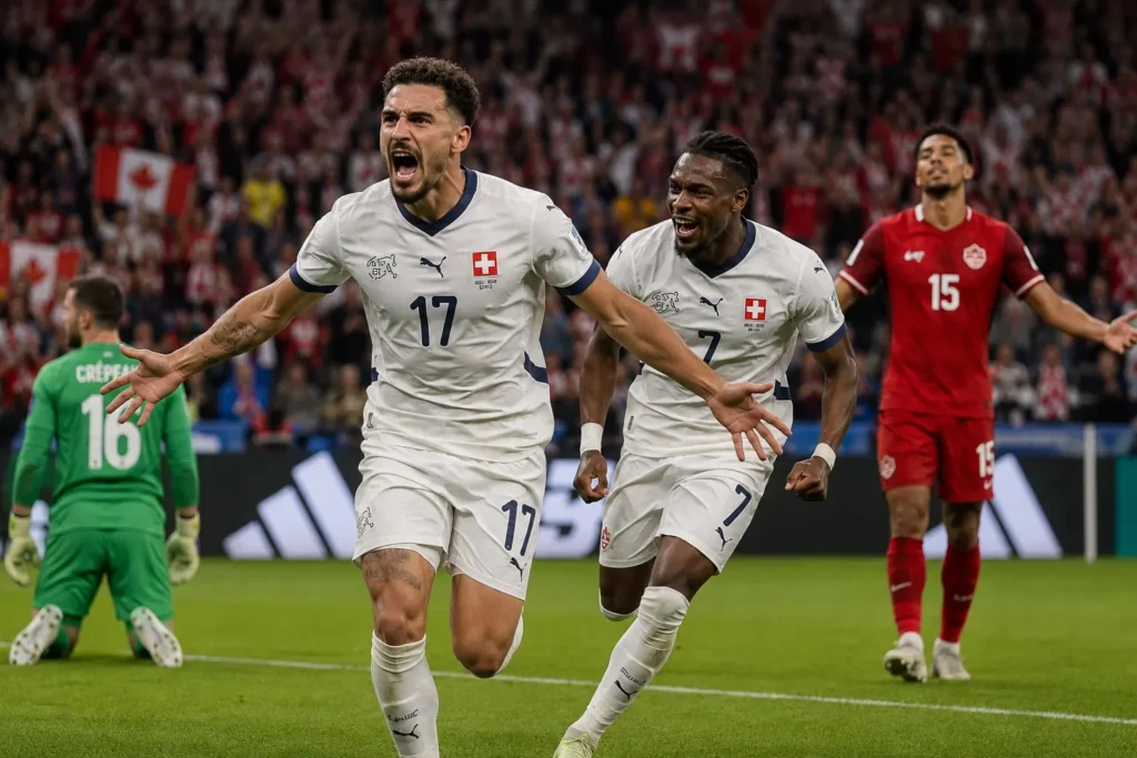 Schweiz mot Kanada i fotbolls-VM 2026