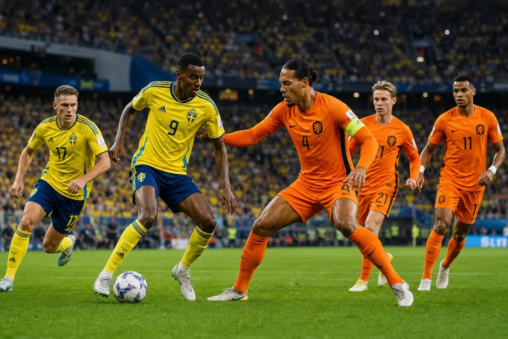 Sverige-Nederländerna laguppställning fotbolls-VM 2026 gruppspel