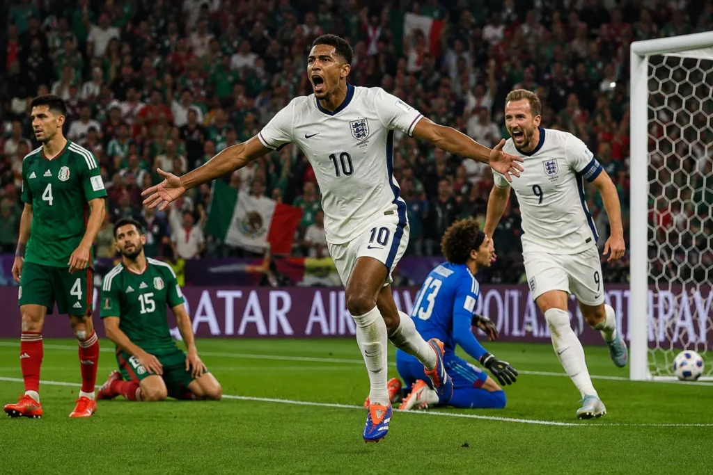 Mexiko mot England i fotbolls-VM 2026