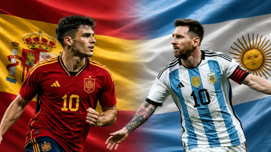 Spanien-Argentina inför final i fotbolls-VM 2026