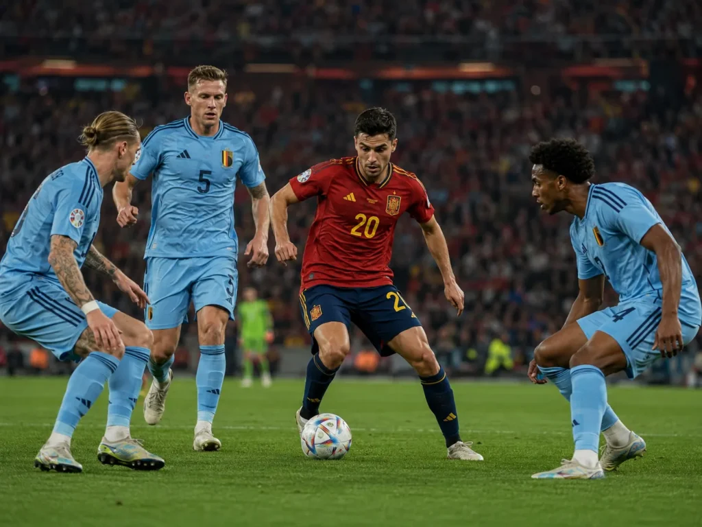 Spanien mot Belgien i fotbolls-VM 2026
