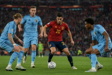 Spanien mot Belgien i fotbolls-VM 2026